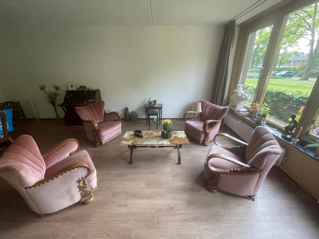 Art Deco Salonset 4 fauteuils 1920-1950 - Set van 2 mogelijk, Ophalen, Gebruikt, 75 tot 100 cm, 75 tot 100 cm