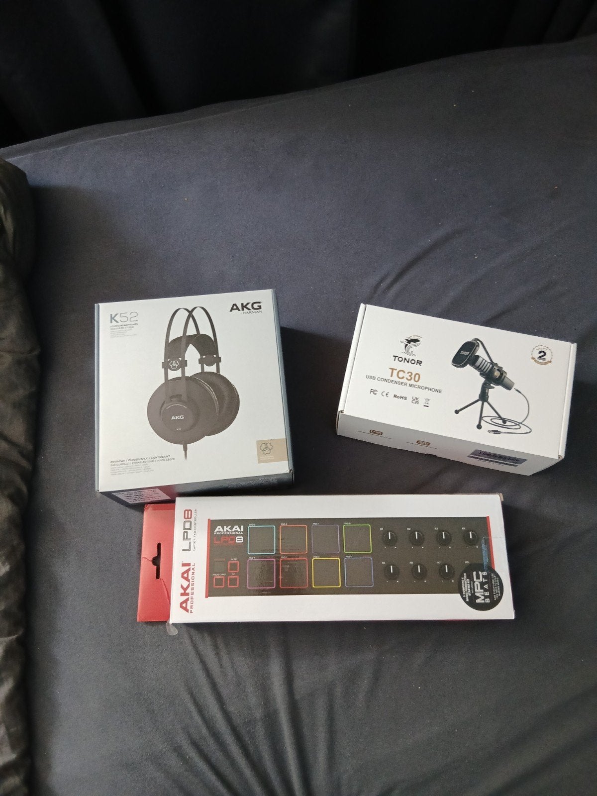 AKG K52 Koptelefoon, Tonor TC30 Microfoon, Akai MPK Mini, Muziek en Instrumenten, Ophalen of Verzenden, Studiomicrofoon