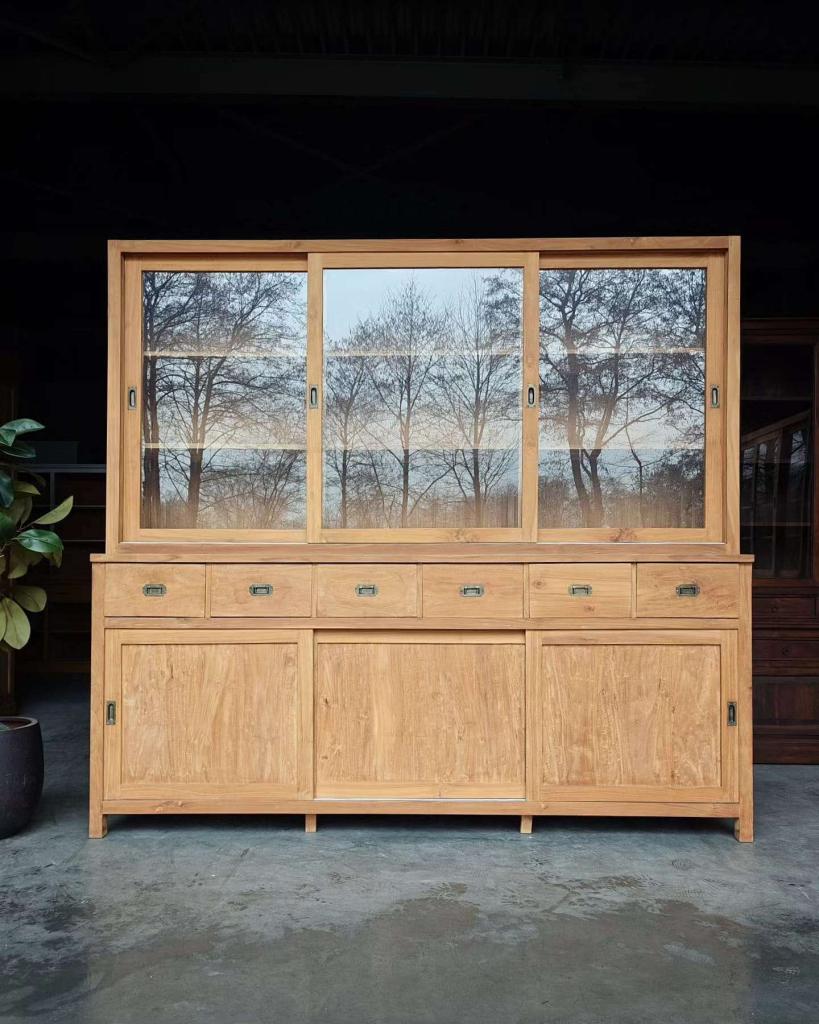 Schoolkast Teak | Winkelkast Stoer | Strak model #5262, Niet ingevuld, Gebruikt, Met deur(en), 200 cm of meer