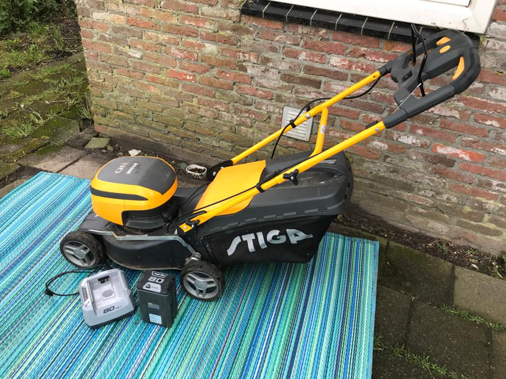Stiga 80 volt grasmaaier, Tuin en Terras, Grasmaaiers, Ophalen of Verzenden, Gebruikt