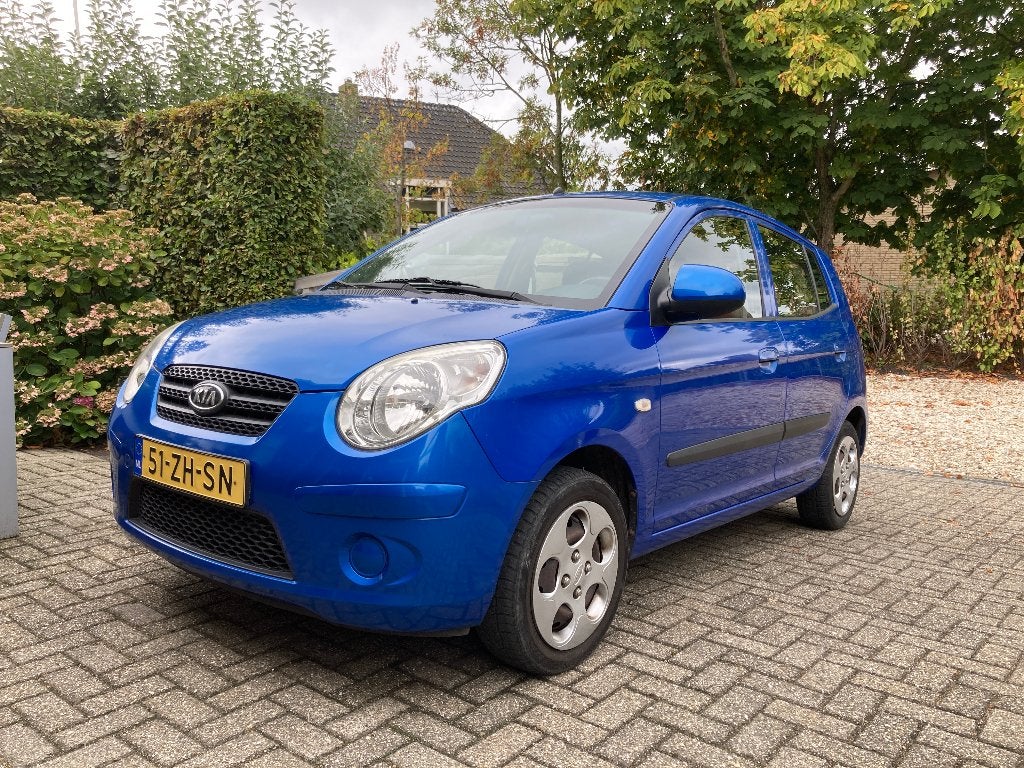 Kia Picanto 1.0 2008 Blauw, Voorwielaandrijving, Dealer onderhouden, 836 kg, Zwart