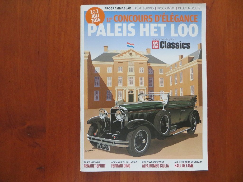 Programmablad Concours d’ Élégance Paleis Het Loo 2016, Ophalen of Verzenden, Nieuw, Renault