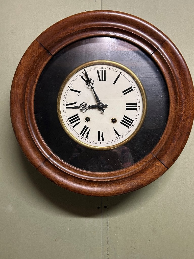 Franse schoolklok ca 1880, Antiek en Kunst, Antiek | Klokken, Ophalen of Verzenden