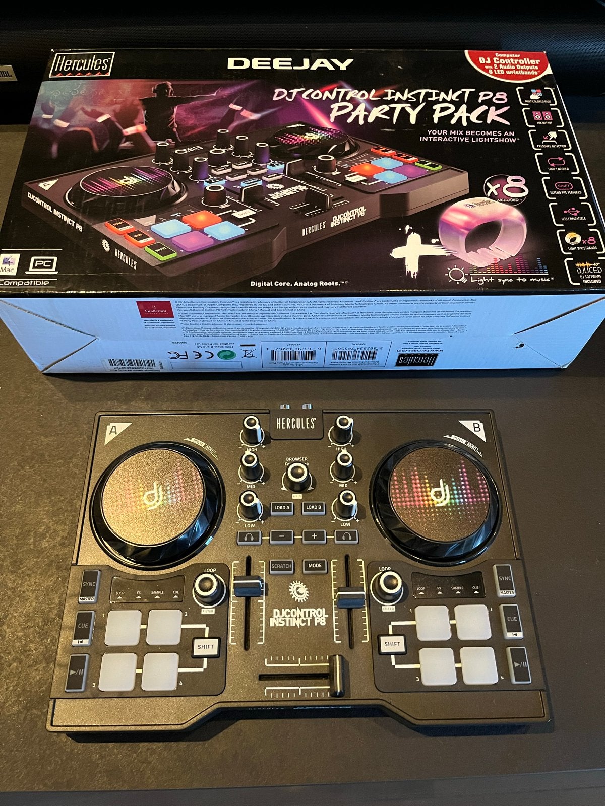 Hercules DJControl Instinct P8 Party Pack draaitafel - Nieuw, Ophalen of Verzenden, Nieuw, Dj-set, Overige merken