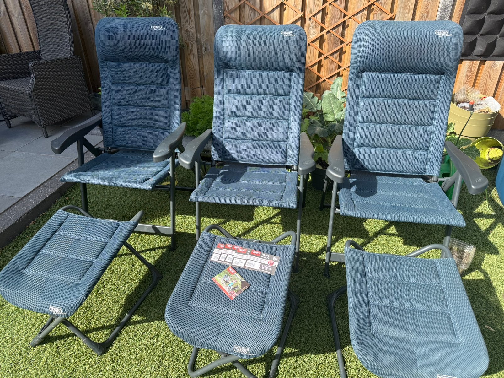 Crespo campingstoelen met voetenbankjes, Ophalen, Gebruikt, Campingstoel