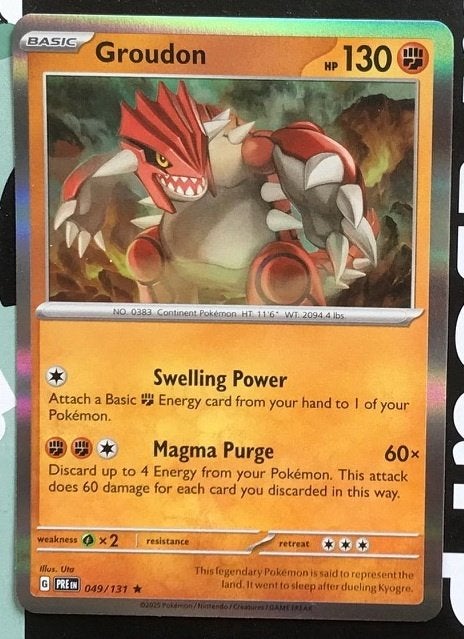 Pokemon - Groudon (PRE 049) Holo rare.., Ophalen of Verzenden, Nieuw, Losse kaart, Foil