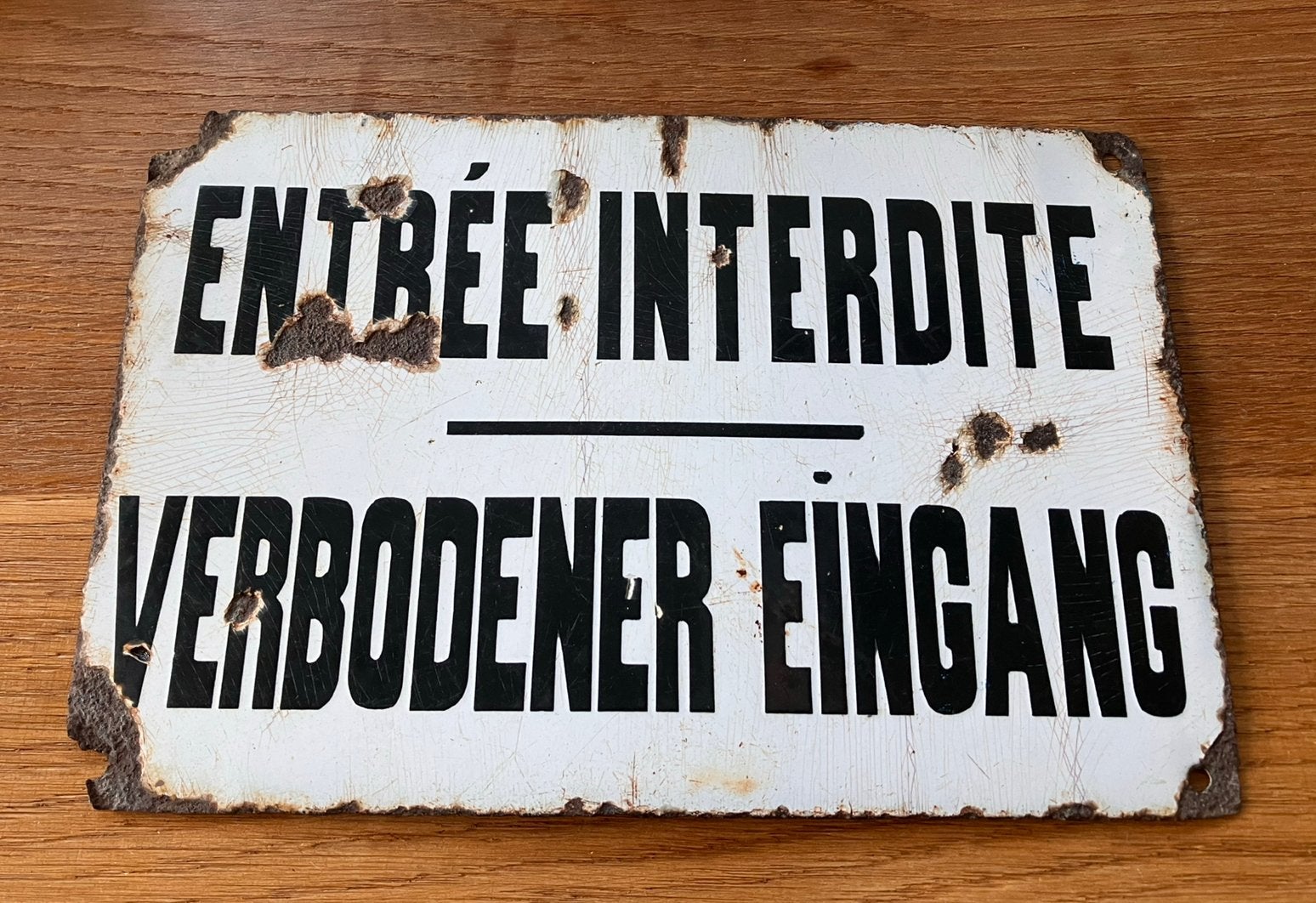 Oud Emaille bord reclamebord duits frans wo2?, Ophalen of Verzenden, Overige soorten, Duitsland, Overige typen