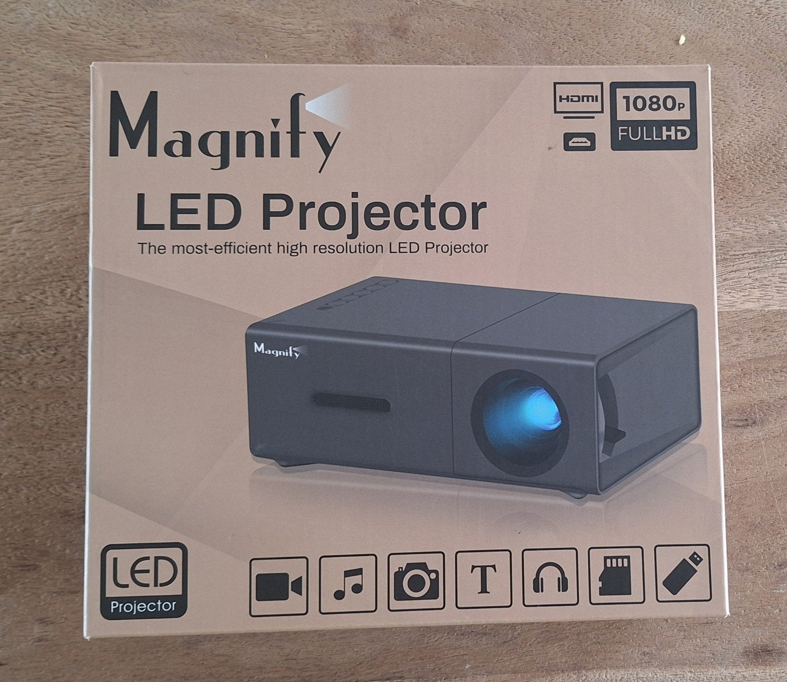 Magnify LED Projector - Full HD 1080P Beamer, LED, Nieuw, Ophalen of Verzenden, Full HD (1080)