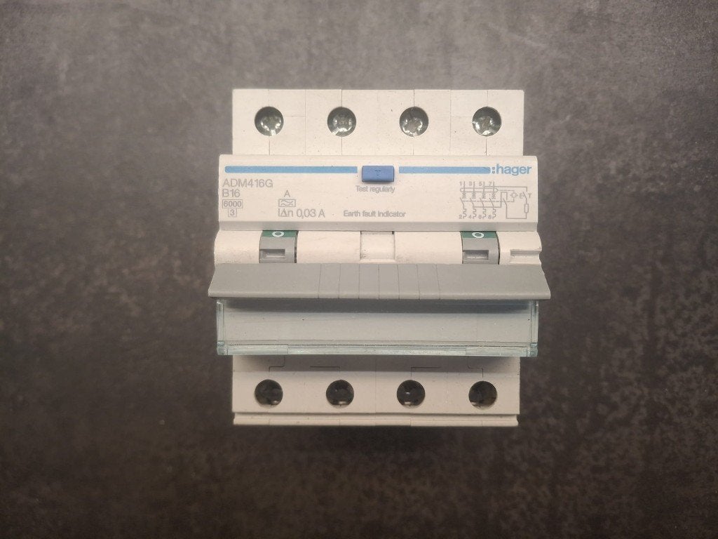 Hager aardlekautomaat B16 30mA 3-fase, Overige typen, Info-nl@hager.com, Nieuw, Ophalen of Verzenden