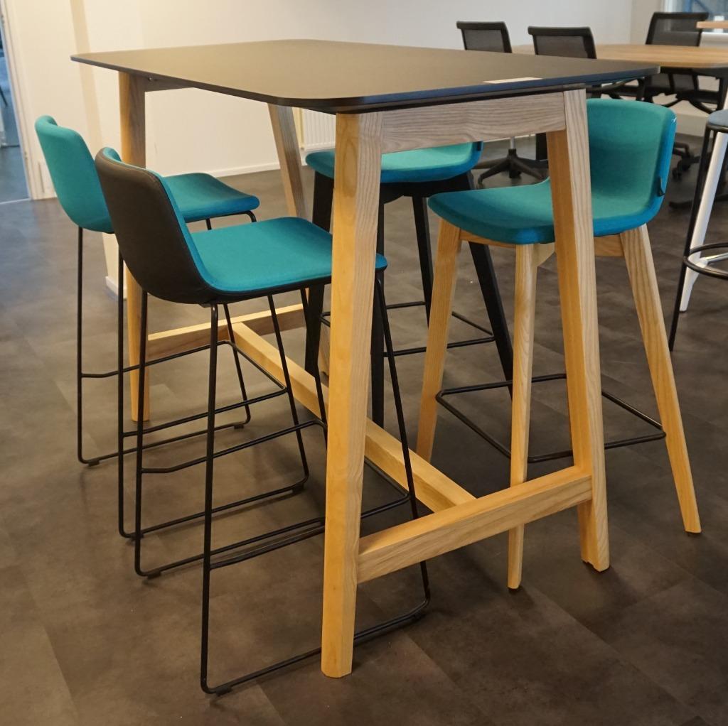 Nova Wood Bartafel | Zwart Blad | Houten Frame | 160x70x105, -, -, Nieuw, Ophalen of Verzenden