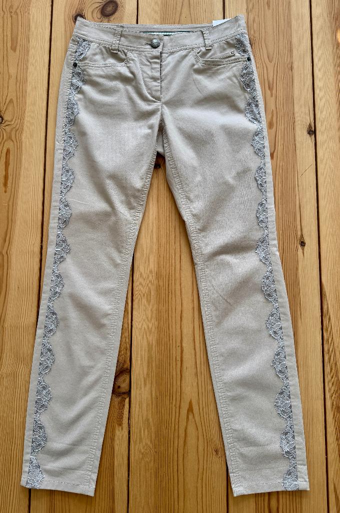 Marc Cain Jeans / Broek - Zand Beige - N1 / Small (maat 36), Overige kleuren, Ophalen of Verzenden, Zo goed als nieuw, W27 (confectie 34) of kleiner