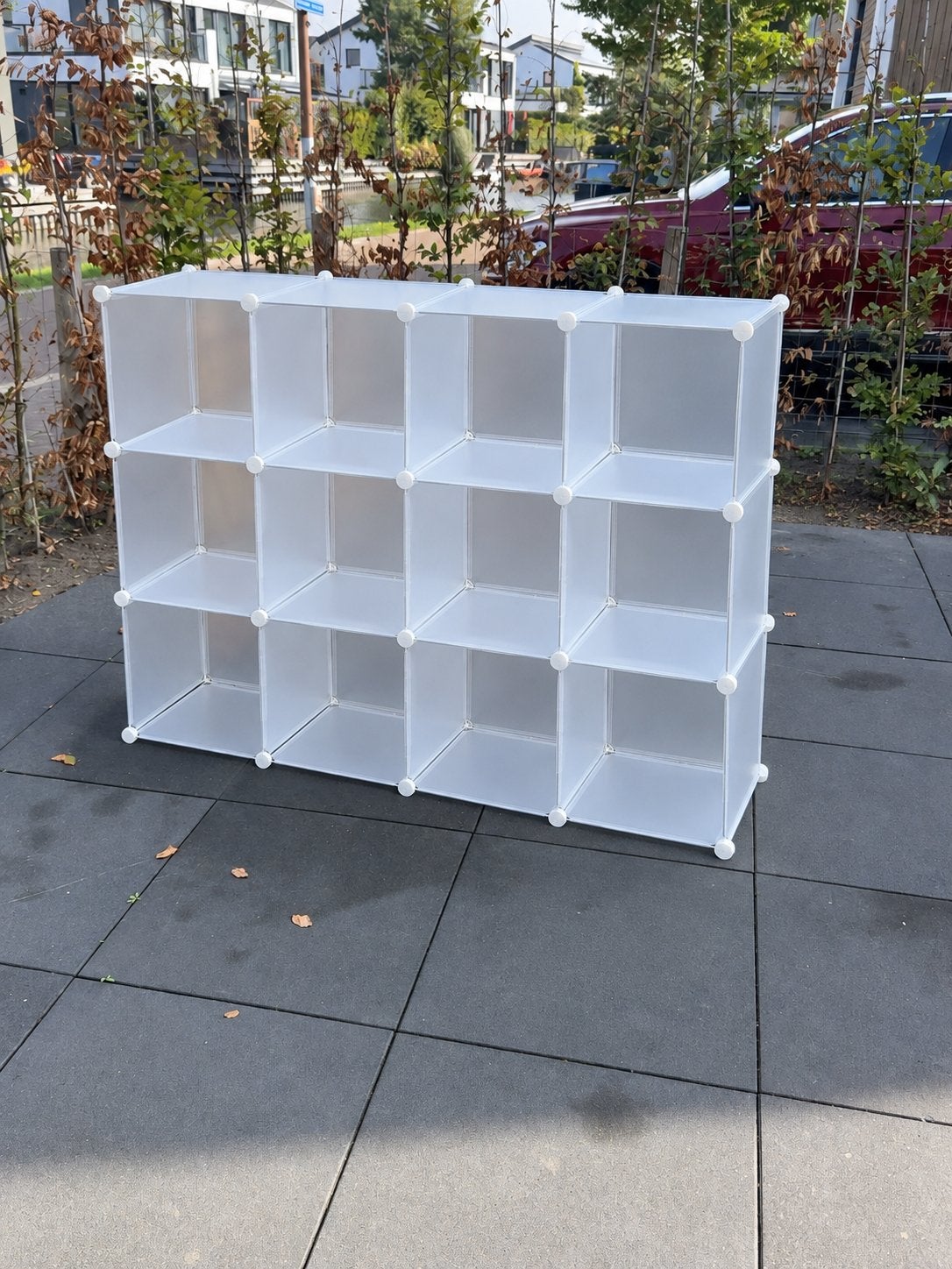 Witte kunststof opbergkast – 12 vakken – modulair, Ophalen, Gebruikt