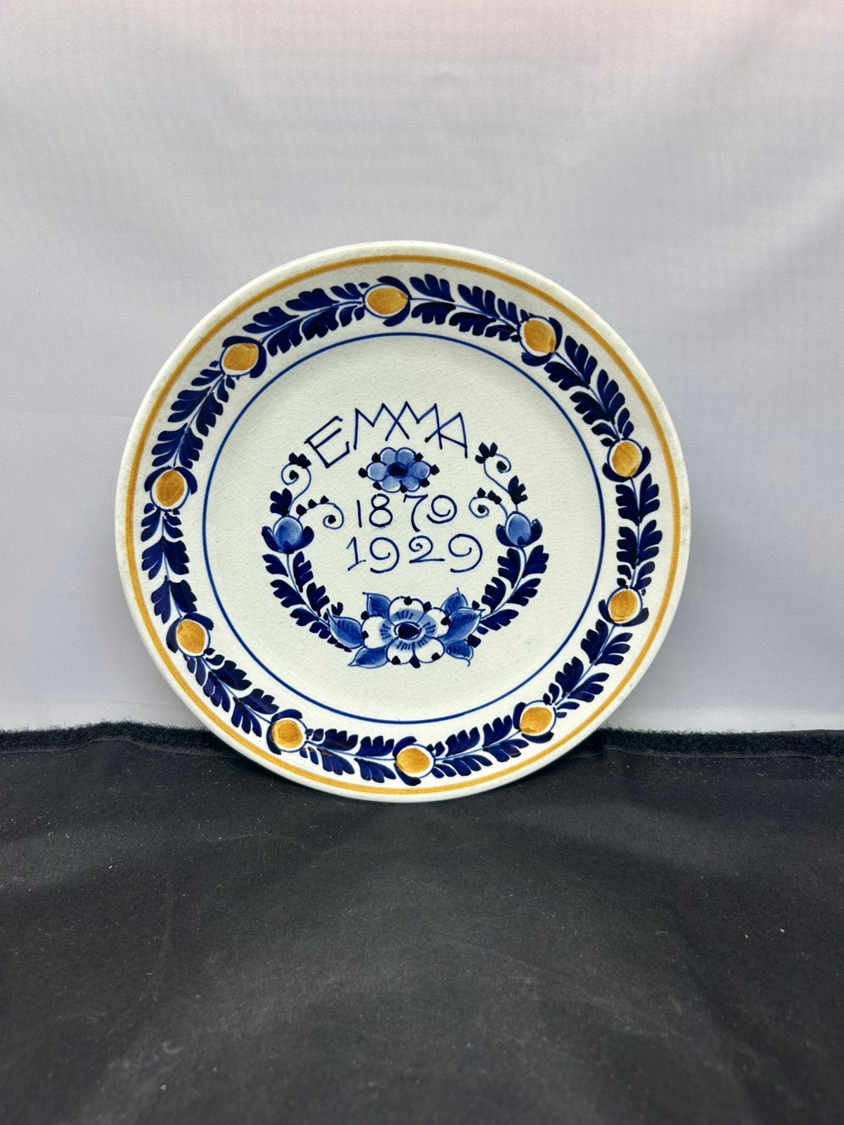 Antiek Royal Delft Gedenkbord Koningin Emma 1929 (AY), Ophalen of Verzenden