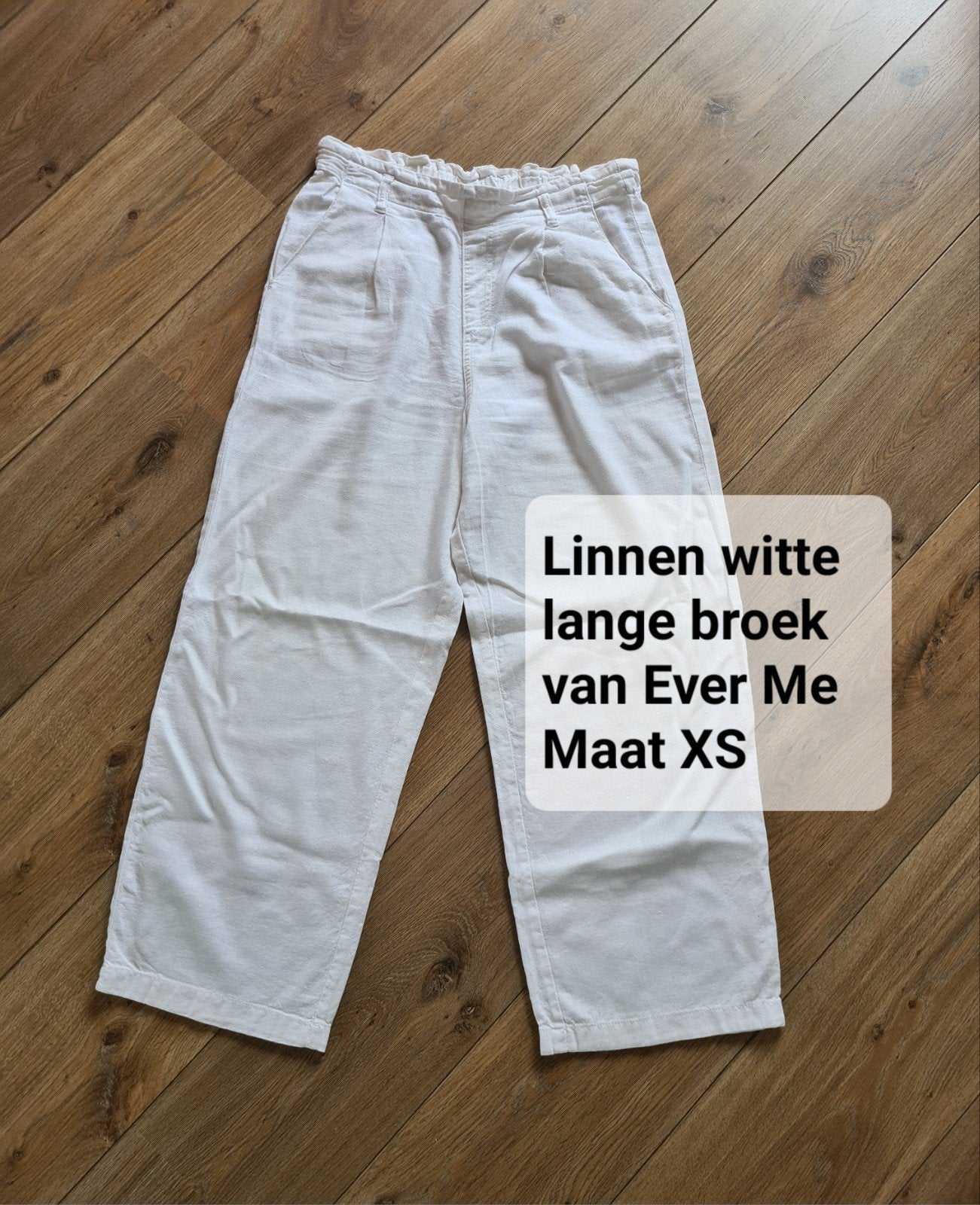 Mooie witte linnen lange broek van Ever Me Mt XS, Wit, Ophalen of Verzenden, Zo goed als nieuw, Everme