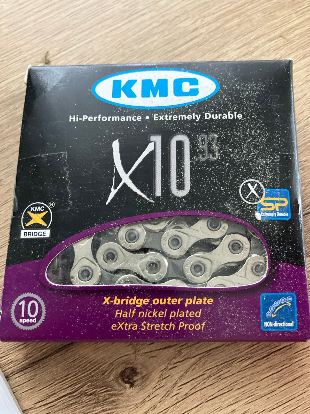 Nieuwe KMC X10.93 10-speed fietsketting, Fietsen en Brommers, Ophalen of Verzenden, Nieuw, Derailleur of Ketting