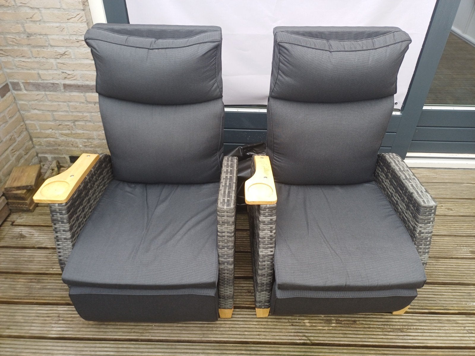 Set wicker lounge fauteuil, Tuin en Terras, Ophalen, Zo goed als nieuw