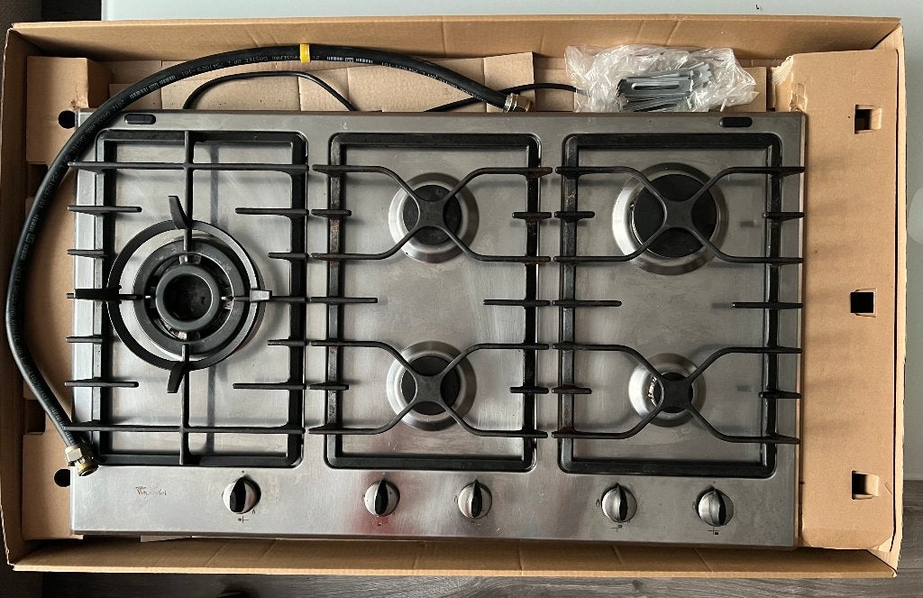 ***Whirlpool 5-pits gasfornuis***, Witgoed en Apparatuur, Kookplaten, Gebruikt, Ophalen of Verzenden, Inbouw, Gas