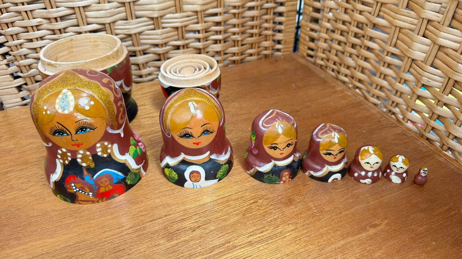 Vintage Matroesjka baboeska poppen set - 7 stuks, Verzenden, Gebruikt