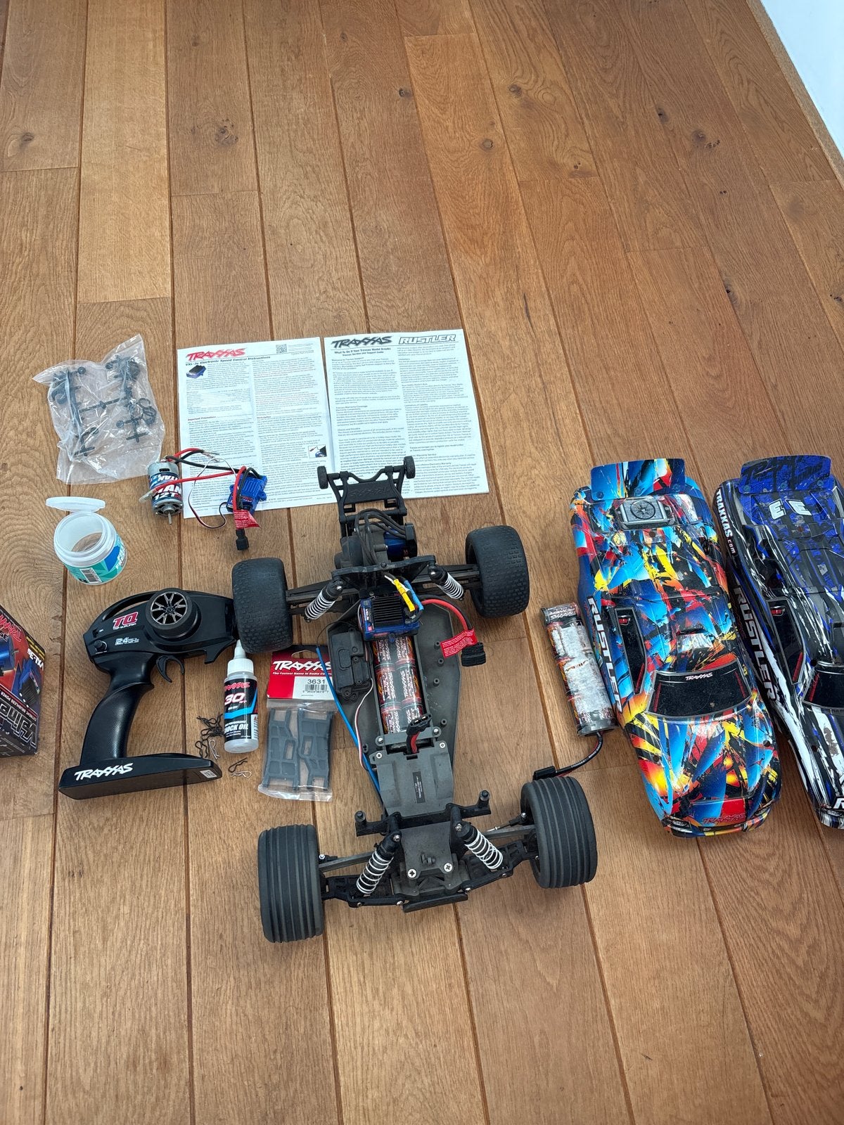Traxxas VXL RC auto - 97 km/u, nieuwe motor, 2 accu's, Gebruikt, Auto offroad, Schaal 1:10, RTR (Ready to Run)