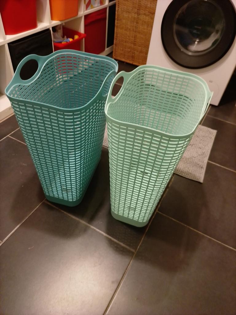 Set van 2 wasmanden - Groen/Turquoise, Ophalen, Gebruikt, Groen, Kunststof