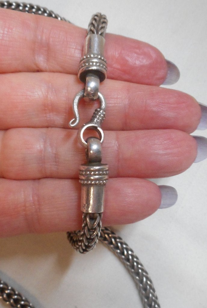Zilveren zware vossenstaart ketting haak sluiting nr.1374, Verzenden, Zo goed als nieuw, Zilver, Zilver