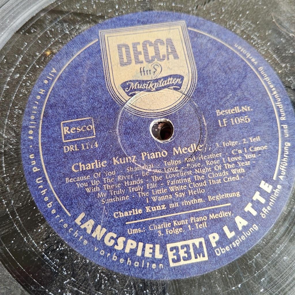 Charlie Kunz Piano Medley - Decca Langspielplatte 33M, Ophalen of Verzenden, Gebruikt, 10 inch