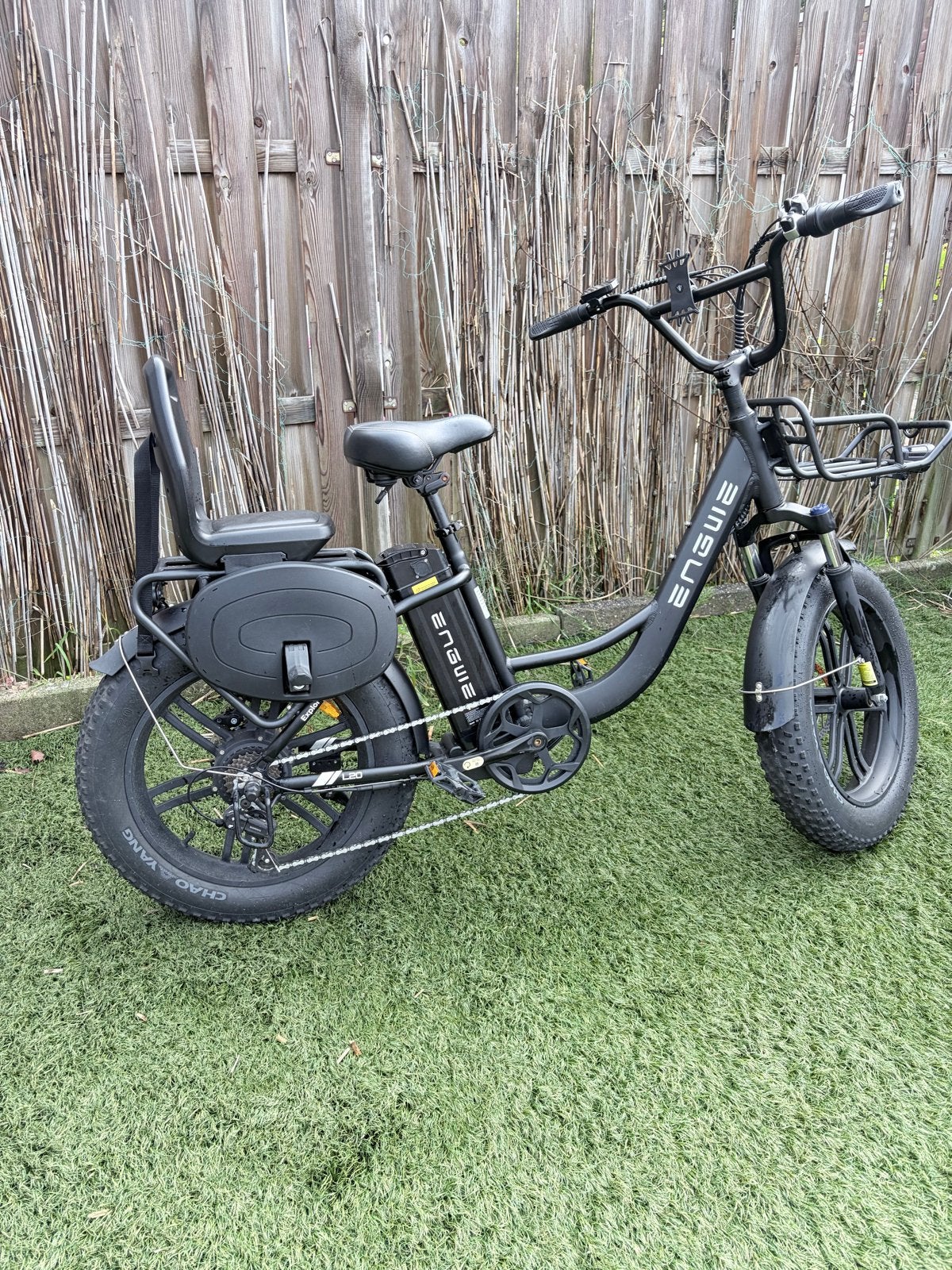 Engwe L20 - elektrische fiets met kinderzitje, Fietsen en Brommers, Zo goed als nieuw, Minder dan 47 cm, 50 km per accu of meer