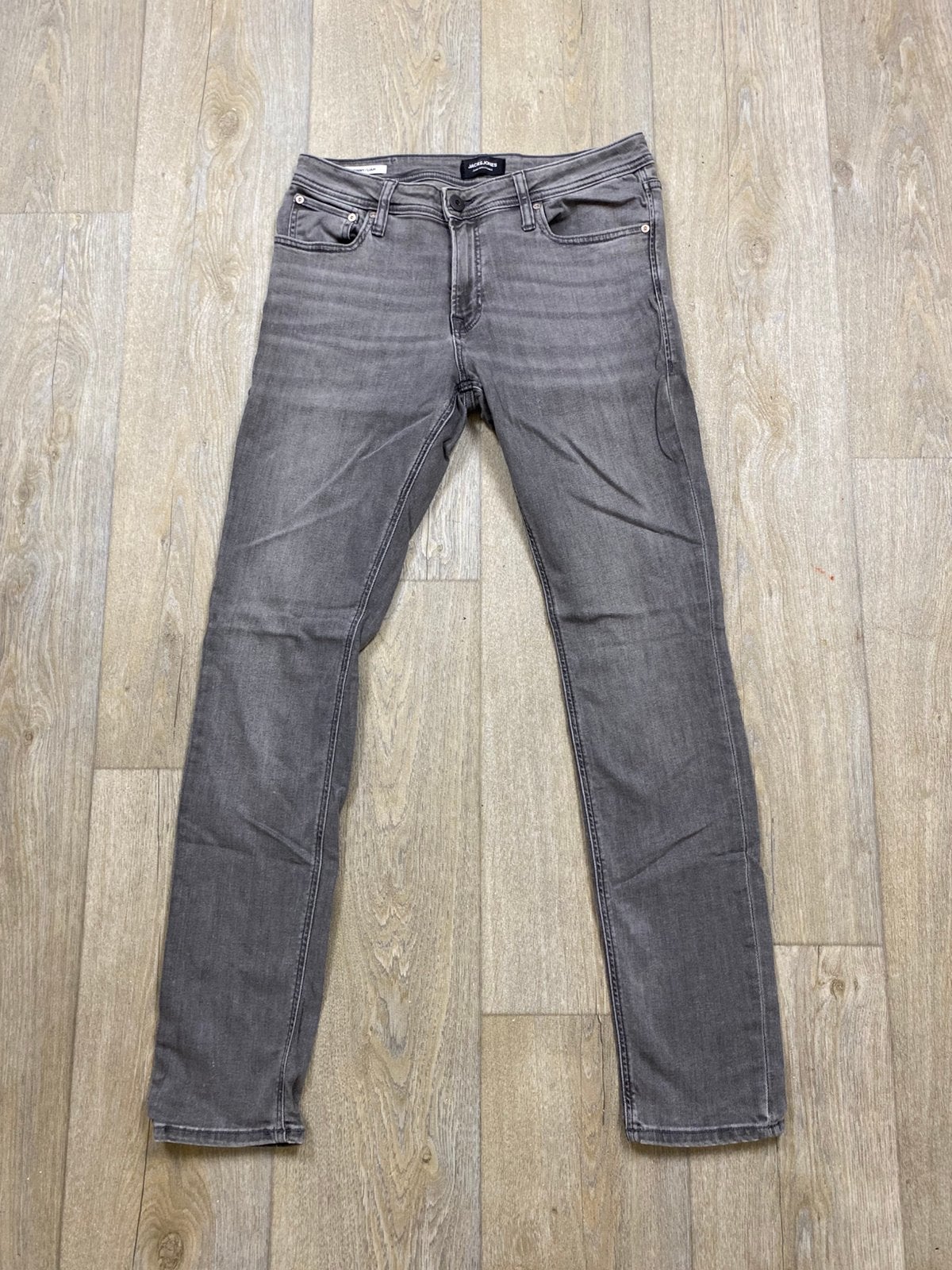 Jeans – Jack & Jones – grijs – Liam Skinny – maat W33 L32, Verzenden, Zo goed als nieuw, W33 - W34 (confectie 48/50), Grijs