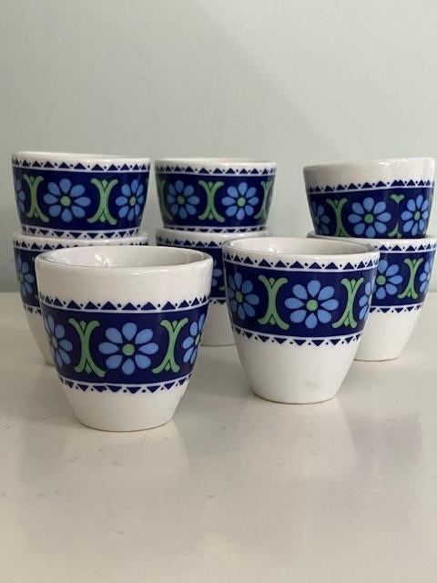 8 porseleinen eierdopjes vintage jaren 70 Winterling Bavaria, Huis en Inrichting, Keuken | Servies, Overige typen, Ophalen of Verzenden