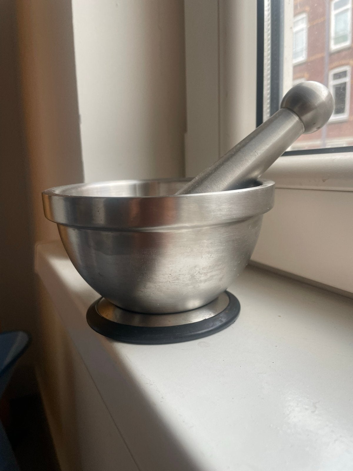 Mastrad RVS Vijzel met Stamper, gebruikt maar ik goede staat, Overige typen, Zilver, Ophalen of Verzenden, Zo goed als nieuw