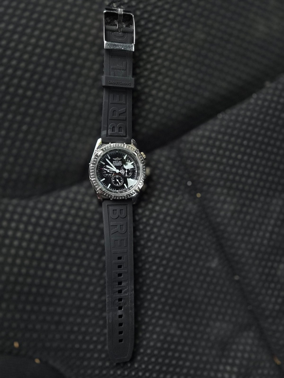 Breitling Chronograaf Polshorloge - Zwart Rubberen Band, Ophalen