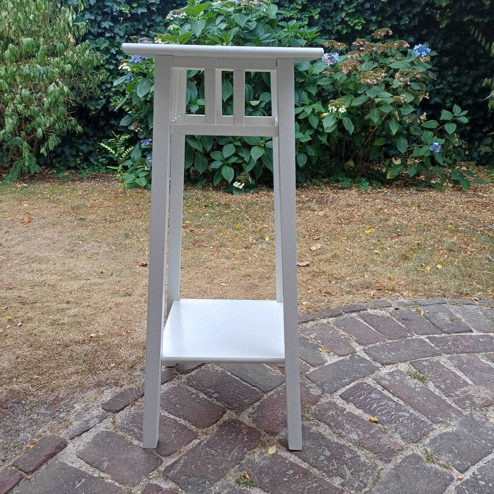 Witte plantentafel / bijzettafel, 78 cm hoog, Ophalen, Minder dan 55 cm, Gebruikt, Vierkant
