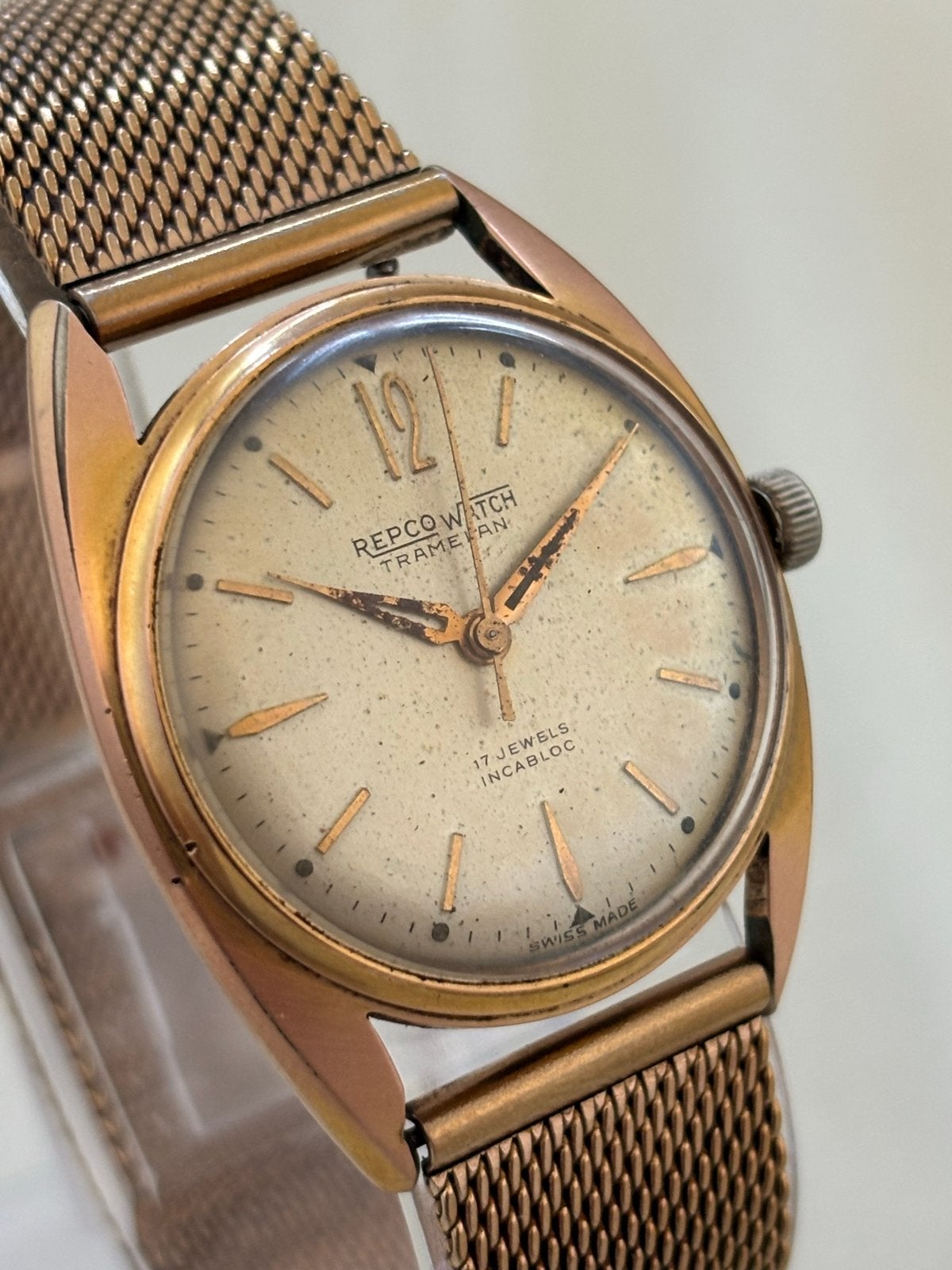 Vintage Repco Watch Tramelan Polshorloge - 17 Jewels Incablo, Overige merken, Overige materialen, Met bandje, Polshorloge