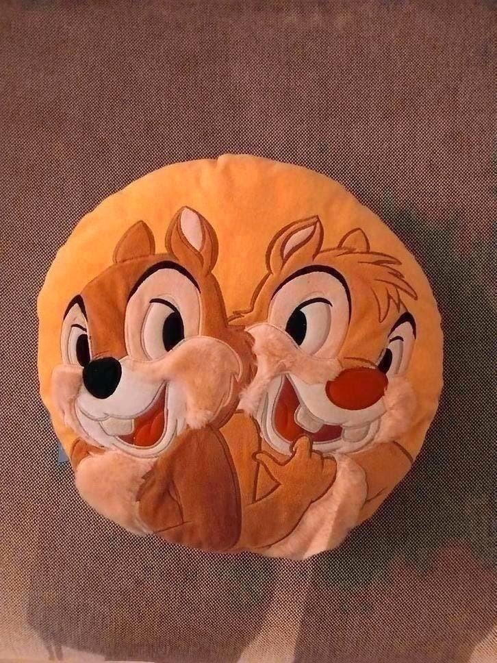 Disneyland Knabbel & Babbel Kussen - 2x Trouble, Ophalen of Verzenden, Zo goed als nieuw, Geel, Rond
