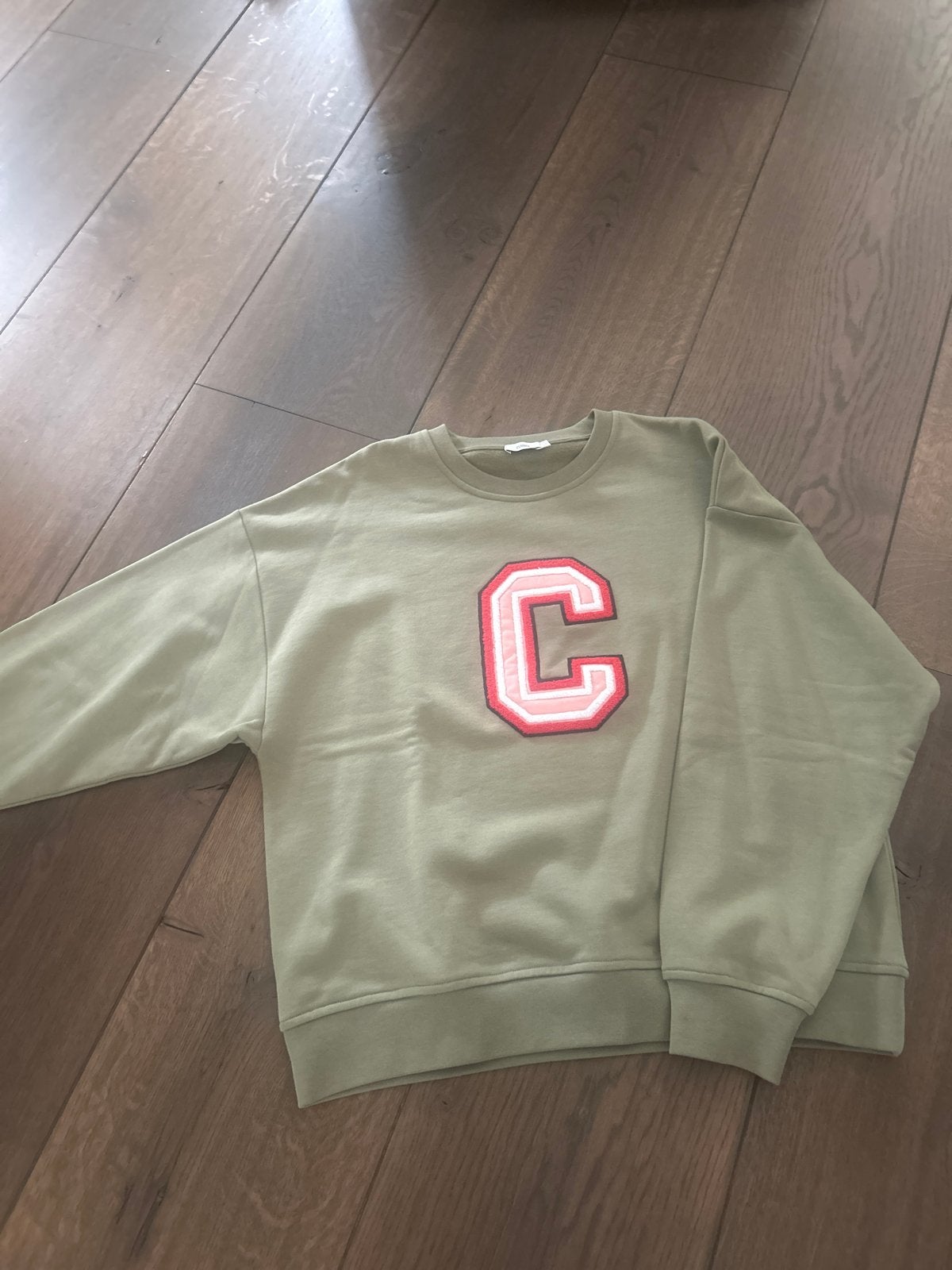 Closed sweater met letter C  nieuw, Ophalen of Verzenden, Nieuw, Maat 42/44 (L), Groen