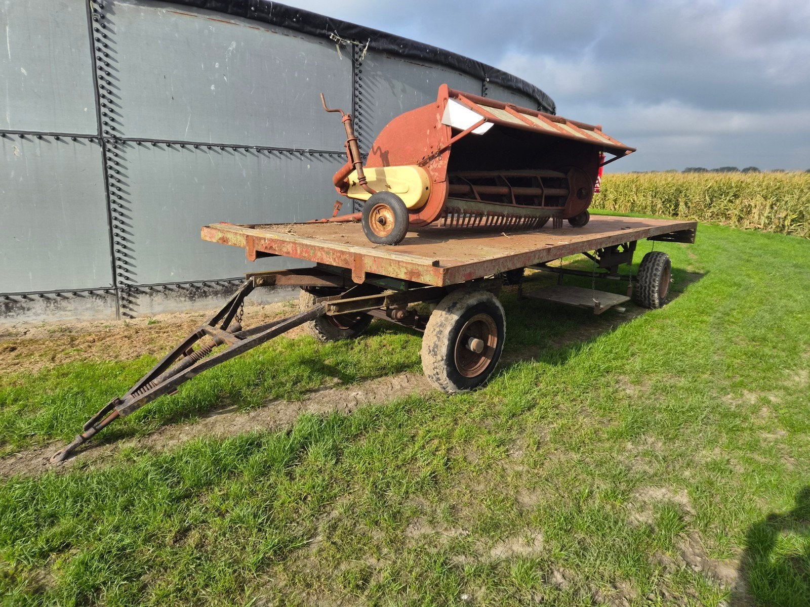 Landbouwwagen met trommelschudder, Zakelijke goederen, Ophalen of Verzenden, Akkerbouw, Transport