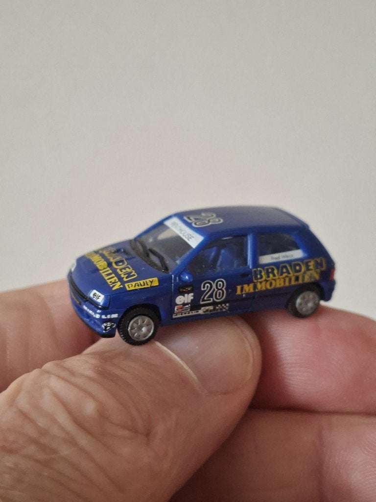 Renault Clio 16V Braden Fred Weiss 1993 1:87 - Herpa 035866, Ophalen of Verzenden, Zo goed als nieuw, Auto, Herpa