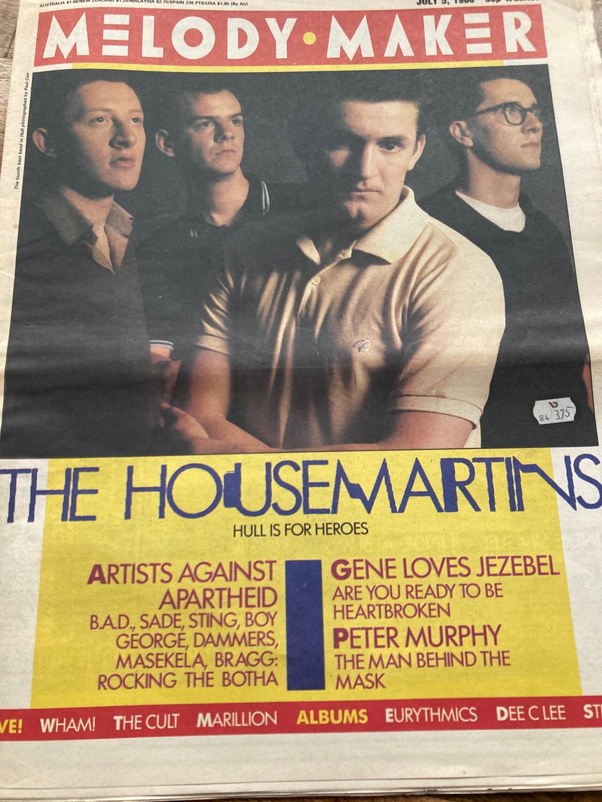 MELODY MAKER 1986 HOUSEMARTINS Gene Loves Jezebel DELTONES, Ophalen of Verzenden, Zo goed als nieuw, Muziek, Film of Tv