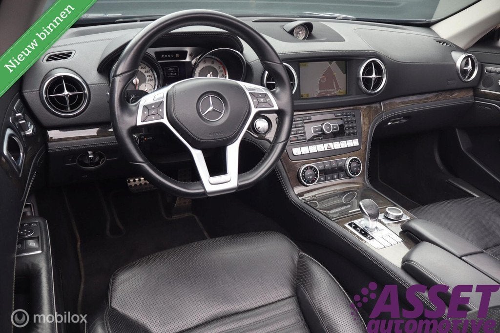 Mercedes SL350 V6 aut | Magic Sky | Massage | 2 eig/dealeroh, Automaat, Euro 5, Gebruikt, Zwart