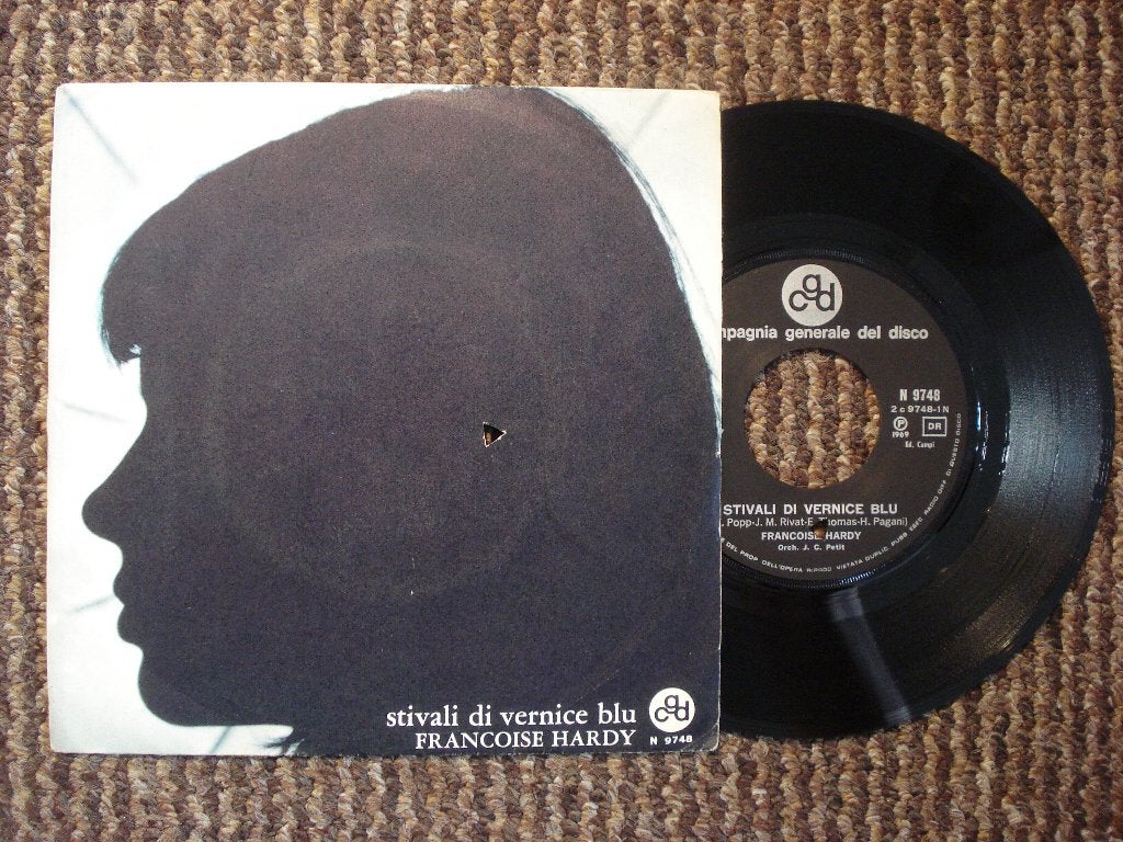 Françoise Hardy 7" Single: ‘Stivali di vernice blu’ (Italië), Ophalen of Verzenden, Zo goed als nieuw, 7 inch, Pop