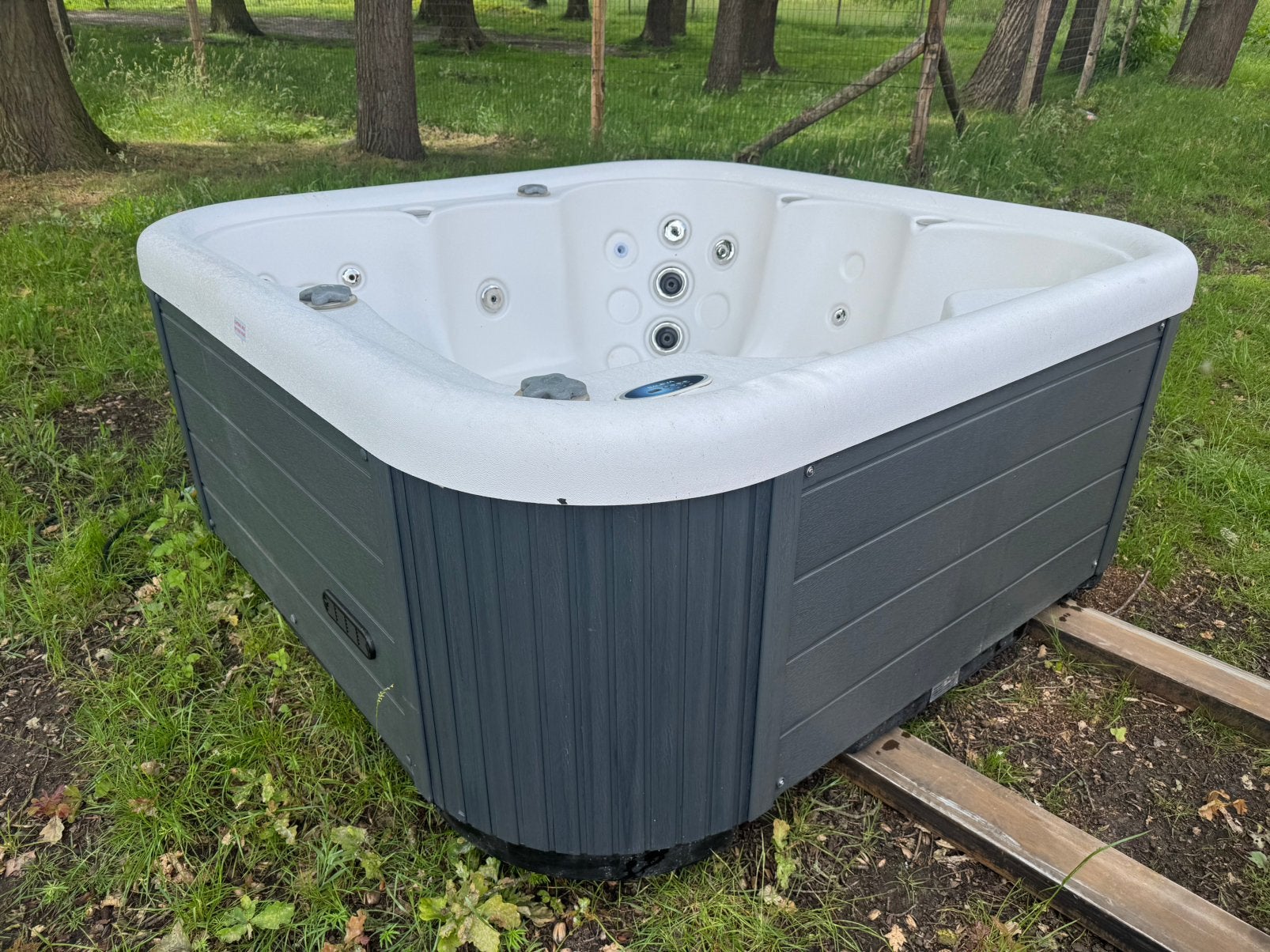 Jacuzzi 6 pers merk balboa met garantie €3350,-, Tuin en Terras, Bubbelbaden en Hottubs, Ophalen of Verzenden, Gebruikt, Trap
