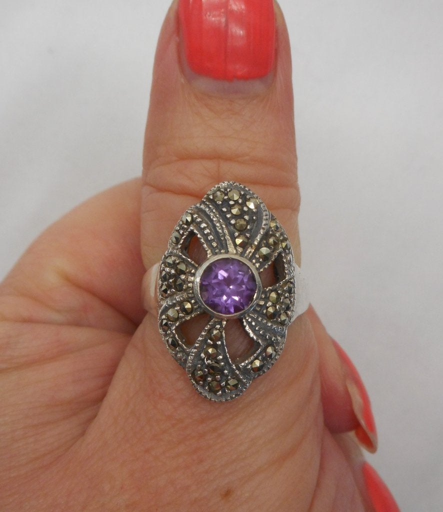 Prachtige zilveren ring met steentjes maat 17,5 nr.508, Verzenden, Zo goed als nieuw, 17 tot 18, Dame