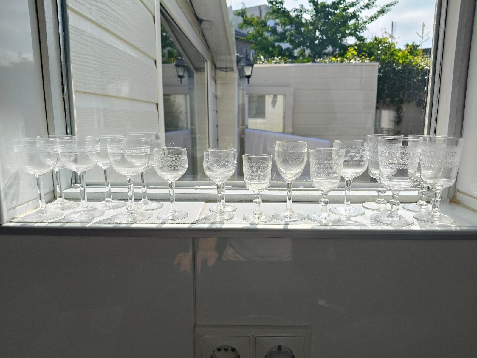 Vintage Port Glaasjes met Unieke Versiering, Antiek en Kunst, Antiek | Glas en Kristal, Ophalen