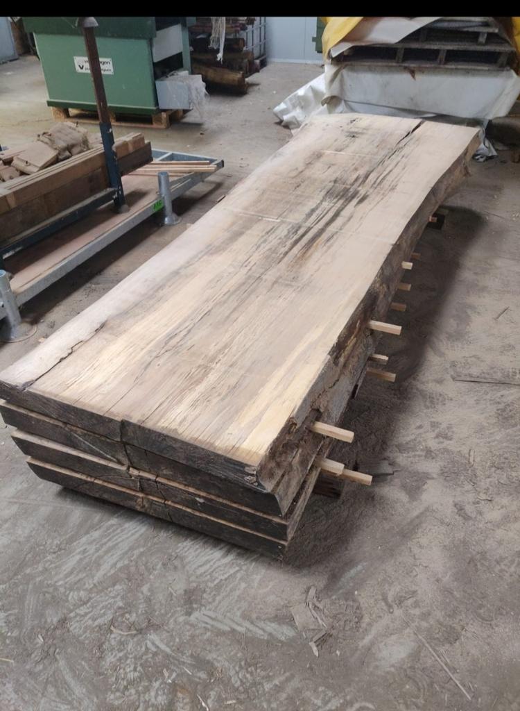 Eiken beuken populieren schaaldelen boomstamtafel hout, 25 tot 50 mm, Eiken, Ophalen of Verzenden, Plank