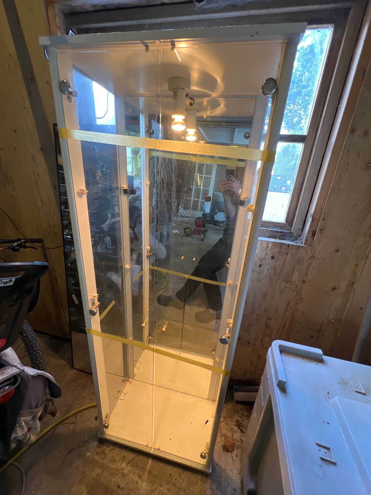 Glazen Vitrinekast met Verlichting - Ideaal voor Collecties, Gebruikt, Glas, 150 tot 200 cm, 25 tot 50 cm