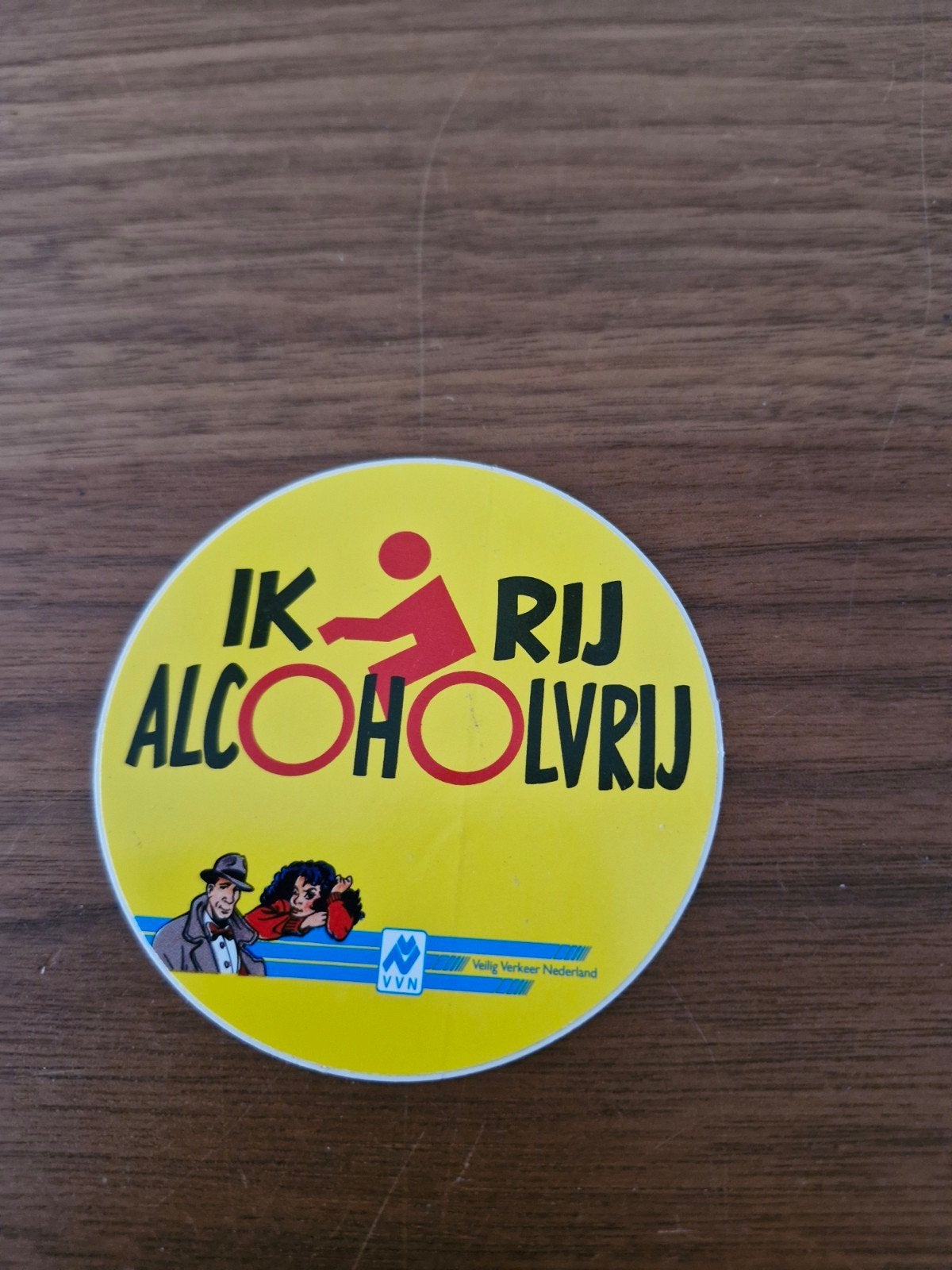 11740 Vintage VVN Sticker: Ik Rij Alcoholvrij, Ophalen of Verzenden, Gebruikt, Overige typen
