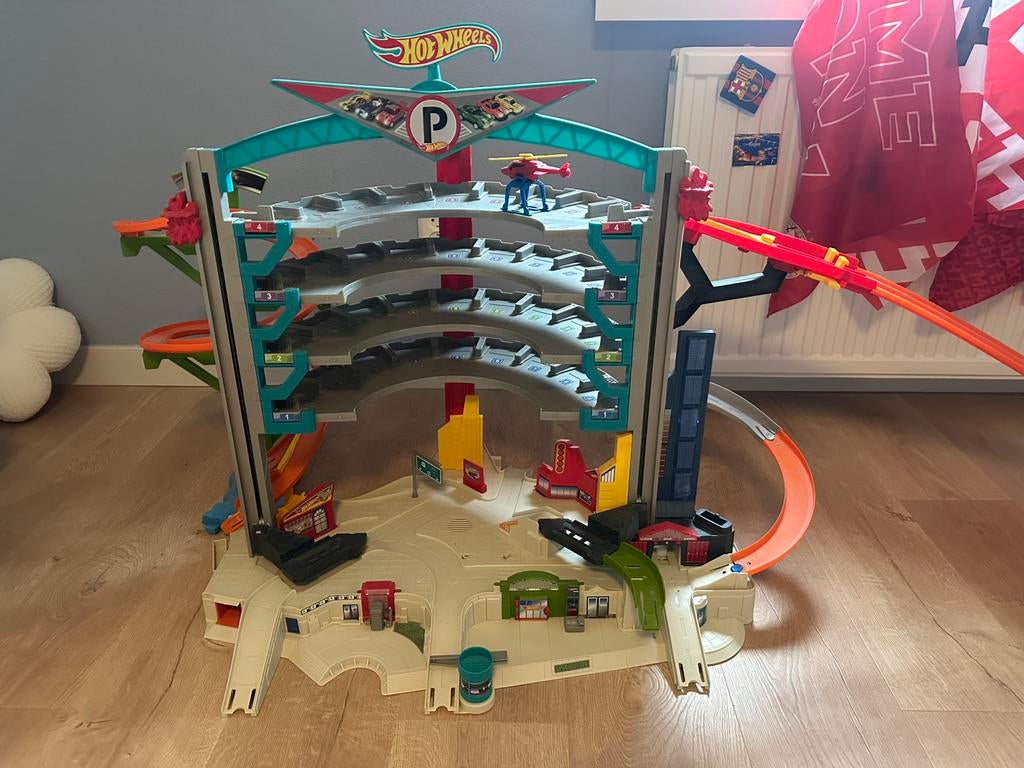 Hot Wheels Auto Garage Speelset, Kinderen en Baby's, Speelgoed | Playmobil, Ophalen, Gebruikt, Complete set
