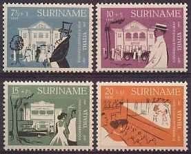 Suriname NVPH nr 326/9 postfris Toneelgroep Thalia 1958, Ophalen of Verzenden, Postfris