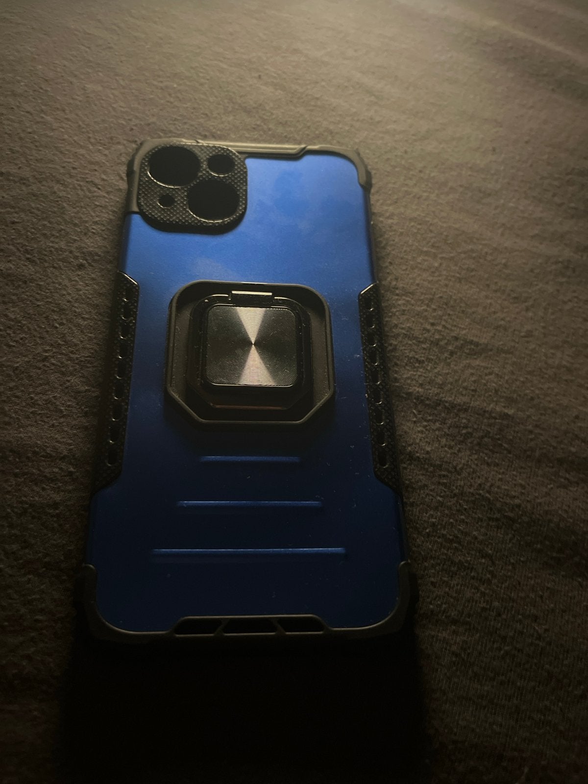 Blauw iPhone hoesje met ringhouder, Kunststof, IPhone 13, Blauw, Nieuw