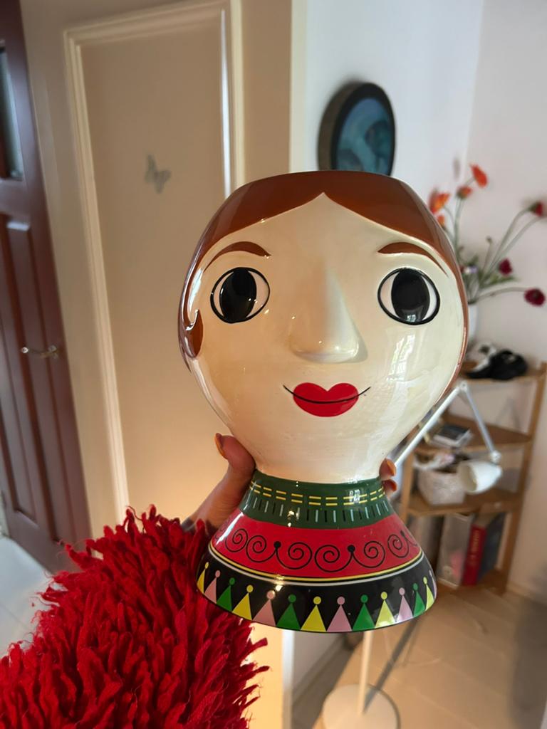 Kitsch kitchen vaas senorita, Ophalen of Verzenden, Zo goed als nieuw, Overige kleuren, Glas